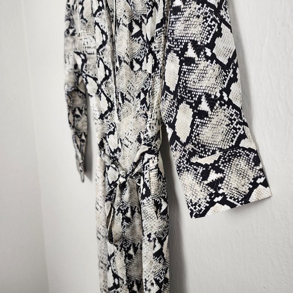 L'Agence Teddy 100% Silk Python Snake Print Wide … - image 4